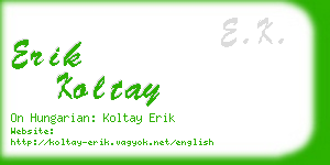 erik koltay business card